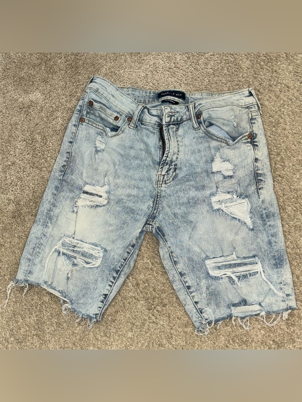 Aeropostale Light Wash Distressed Denim Shorts